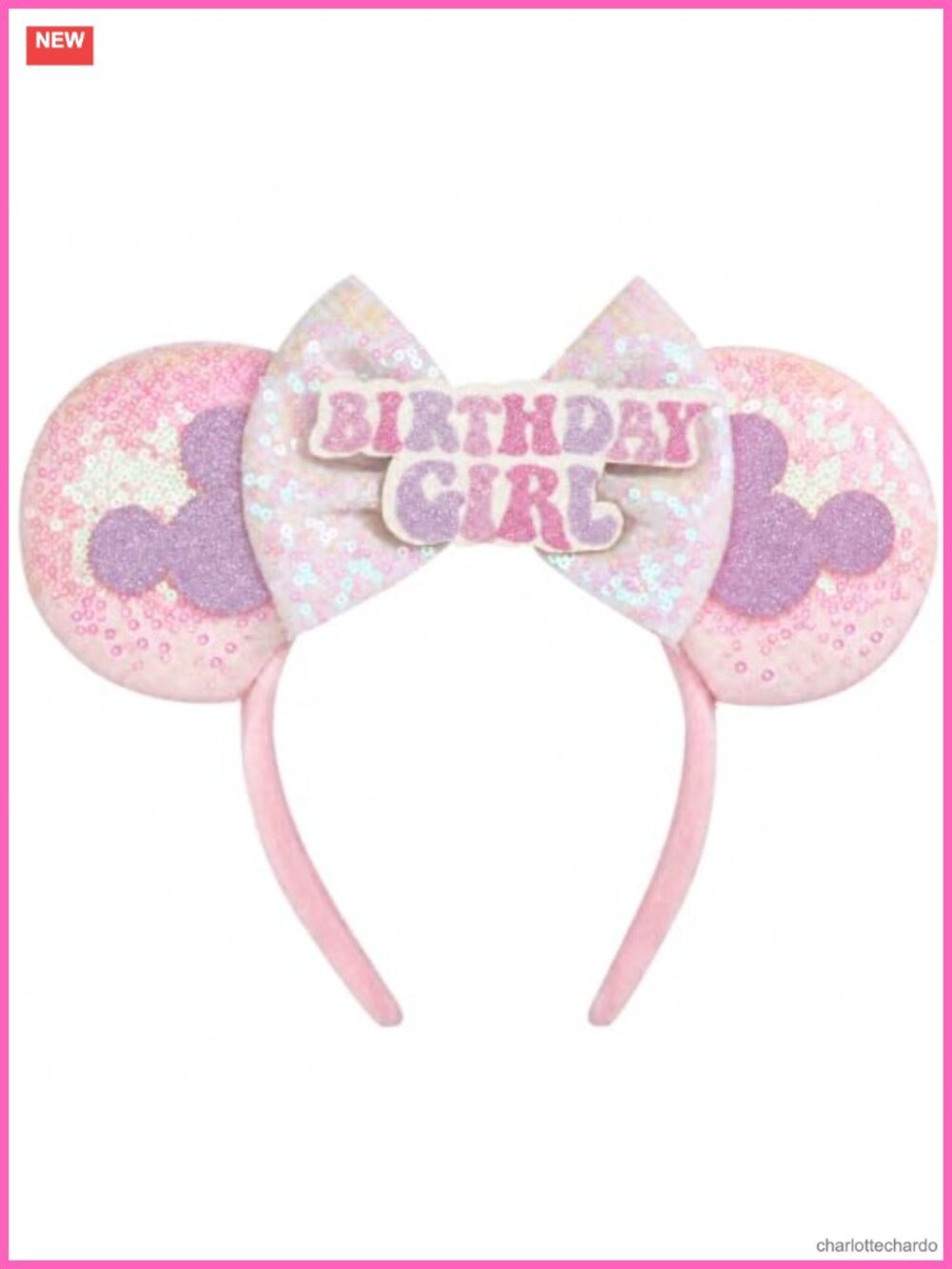 Handmade Sparkly Mouse Ears Headband Upgraded Wide Band All-Day Comfort